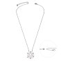 TINYSAND 925 Sterling Silver Pendant Necklace, Flower Pendant with Cubic Zirconia and Cultured Pearl, 16 inch