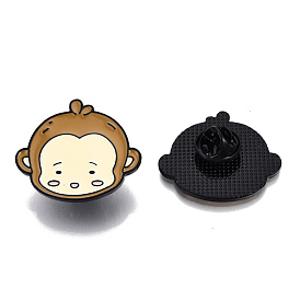 Monkey Enamel Pin, Electrophoresis Black Plated Alloy Cartoon Badge for Backpack Clothes, Nickel Free & Lead Free