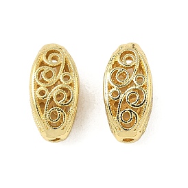 Латунные полые овальные бусины, ионное покрытие (ip), долговечный, без свинца и без кадмия