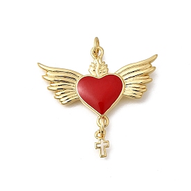 Латунь эмаль подвески, амулеты в виде священного сердца с крыльями, стойки покрытие, долговечный, без кадмия и без свинца