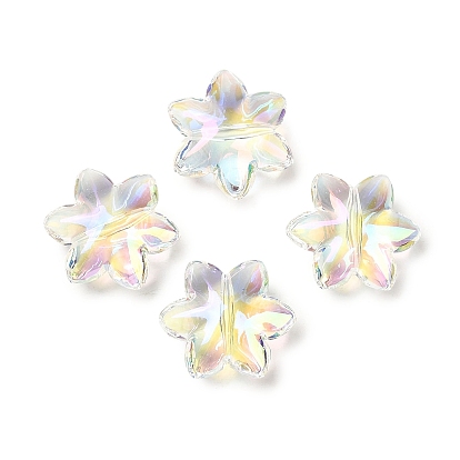 Placage uv transparent perles acryliques irisées arc-en-ciel, fleur