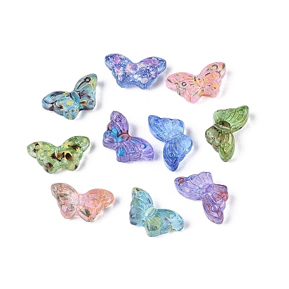 Прозрачные стеклянные бусины пикассо, бабочка