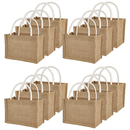 Многоразовые джутовые сумки-шопперы, сумки с ручками, прямоугольные