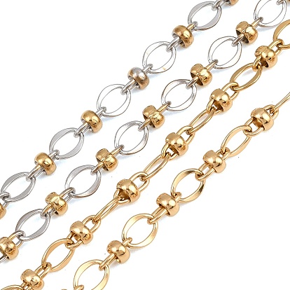 304 цепи овальные из нержавеющей стали, с шариков Rondelle, ионное покрытие (ip), несварные, с катушкой