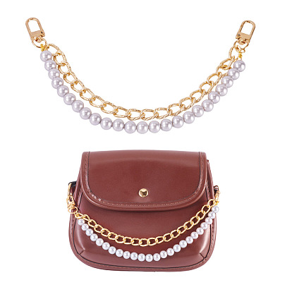 АБС-пластик имитация жемчуга и алюминиевые цепи для панциря сумки удлинители цепи, Сплав с застежками, аксессуары для замены сумок, золотые