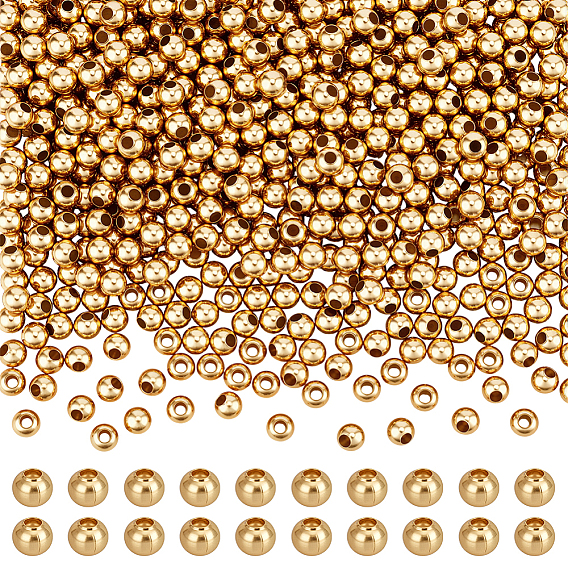 600 шт. 304 бусины из нержавеющей стали, круглые