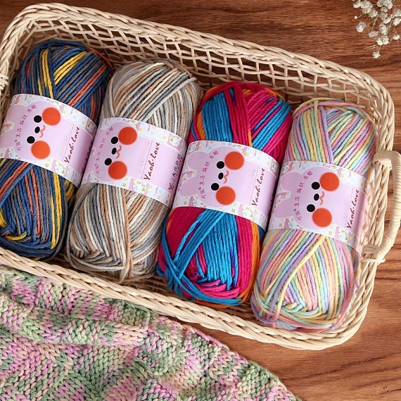 Шерстяная пряжа, пряжа для вязания крючком, для свитера, шапки, носков, детских одеял, сегмент окрашенный