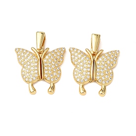 Латунные микропаве кубические цирконии открывающиеся подвески, бабочка