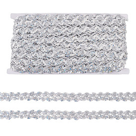 Полиэфирная лента, кружево с пайетками