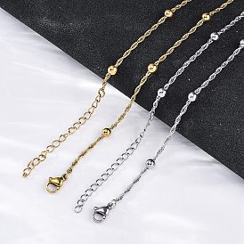 304 ожерелья из круглой веревочной цепи из нержавеющей стали