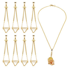 10шт. латунные и 304 нержавеющие стальные подвески-мешки в технике макраме