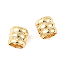 SHEGRACE Brass Beads, Corrugated, Column, Cadmium Free & Nickel Free & Lead Free