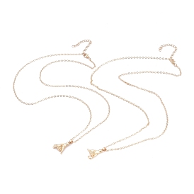Set Pinkie Promise Shake Hands Alloy Pendant Necklaces Sets, Creativity Couples Necklaces, with Cable Chain