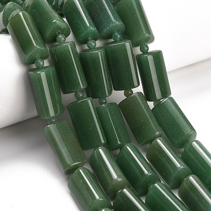 Естественный зеленый авантюрин бисер нитей, треугольные, с бисером