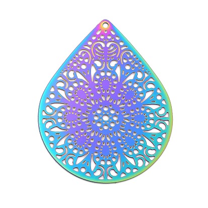 201 подвески из травленого металла из нержавеющей стали, очарование слезы