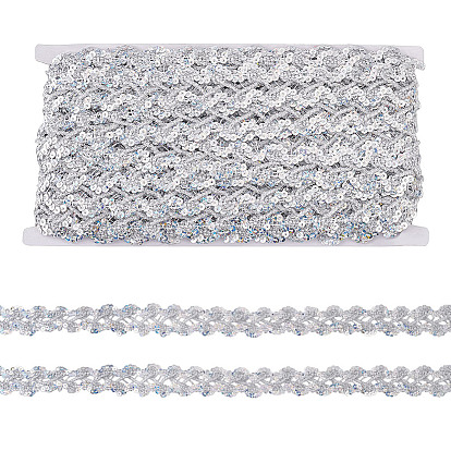 Полиэфирная лента, кружево с пайетками