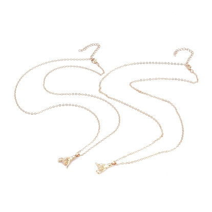 Set Pinkie Promise Shake Hands Alloy Pendant Necklaces Sets, Creativity Couples Necklaces, with Cable Chain