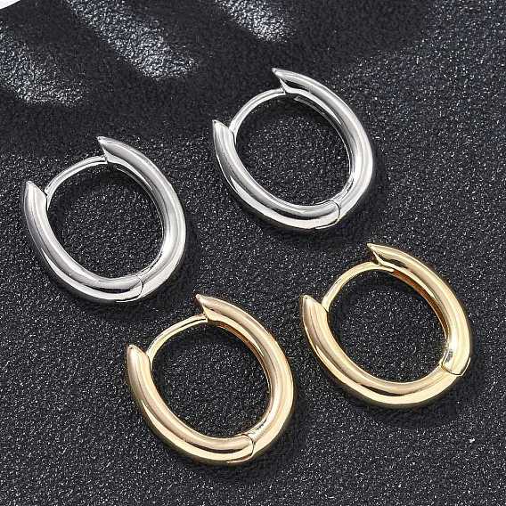 Овальные серьги-кольца из латуни