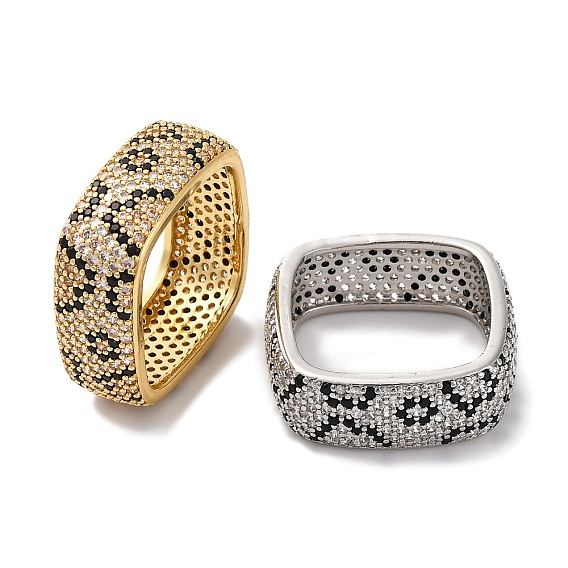 Кольца из квадратной латуни с кубическим цирконием для женщин, без свинца и без кадмия, долговечный