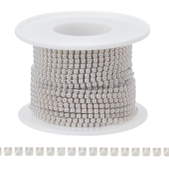 1 цепи с латунными лапками, с абс пластмассовыми жемчужными бисером, квадратный