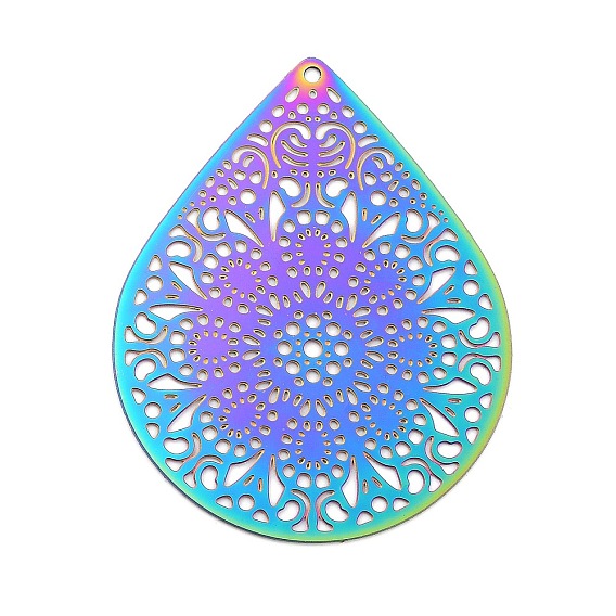 201 подвески из травленого металла из нержавеющей стали, очарование слезы