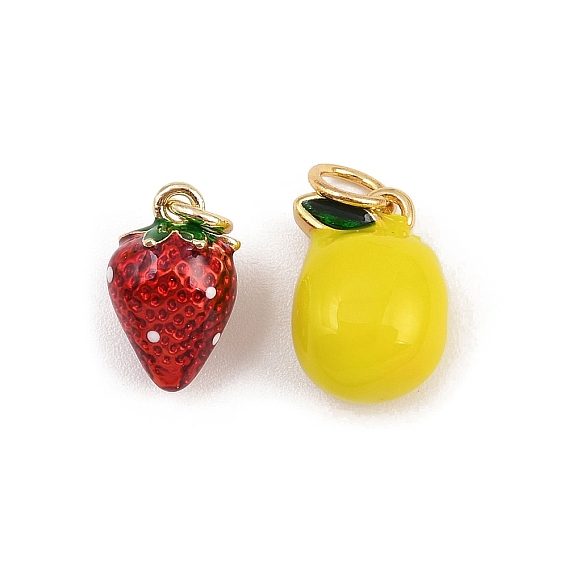 Латунь эмаль прелести, стойки покрытие, без кадмия и без свинца, долговечный, реальный 18 k позолоченный, с целью перехода в кольце, фрукты