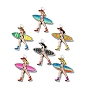 Printed Alloy Pendants, Surfer Girl with Surfboard Charms