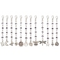 Tibetan Style Alloy Pendant Decoration, with Acrylic Word Love Beads and Zinc Alloy Lobster Claw Clasps, Mixed Shapes