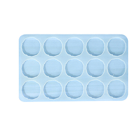 DIY Food Grade Silicone Irregular Flat Round Phone Grid Cabochon Molds, Resin Casting Molds, for UV Resin, Epoxy Resin Craft Making, 15 Cavities