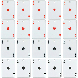 24 шт 4 стили подвески из смолы, игральная карта в форме туза