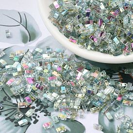 Perles miyuki demi tila, perles de rocaille japonais, 2 trou, couleurs transparentes arc