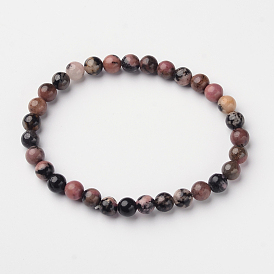 Perle pierres précieuses ronde bracelets extensibles