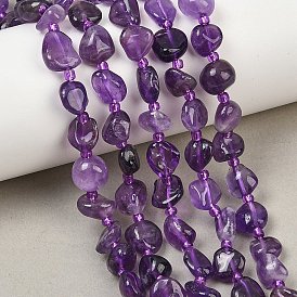 Natural Amethyst Beads Strands, Nuggets, Grage A