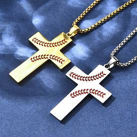 201 ожерелья из нержавеющей стали с подвеской в виде креста из пшеницы для женщин и мужчин