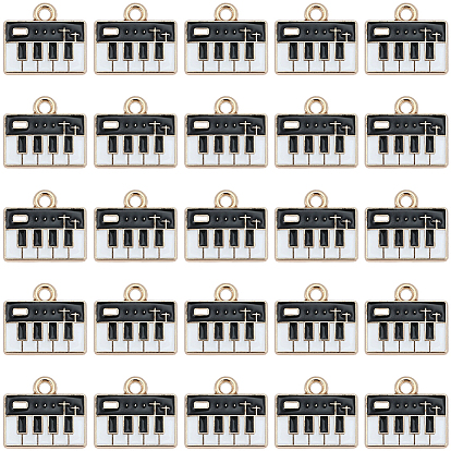 60шт. эмалированные подвески для пианино из сплава, золотые