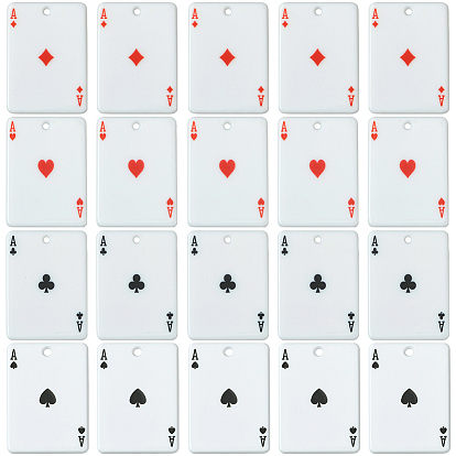 24 шт 4 стили подвески из смолы, игральная карта в форме туза