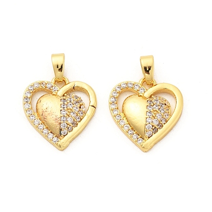 Латунные микро проложить кубического циркония подвески, без кадмия и без свинца, сердце