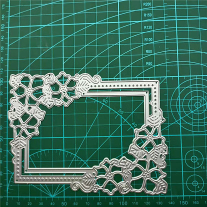 Flower Frame Carbon Steel Cutting Dies Stencils, for DIY Scrapbooking/Photo Album, Decorative Embossing DIY Paper Card