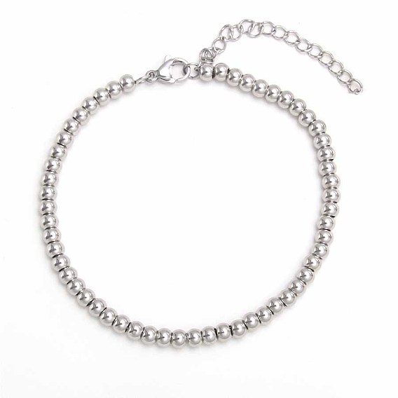 Schlichte, modische, runde 304 Edelstahl-Perlenarmbänder für Damen