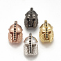Brass Micro Pave Cubic Zirconia Beads, Helm