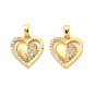 Латунные микро проложить кубического циркония подвески, без кадмия и без свинца, сердце