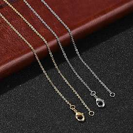 1мм стойка покрытие латунный кабель цепи ожерелья для женщин мужчин, без кадмия и без свинца, 901 застежка из нержавеющей стали, долговечный
