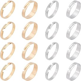 40 шт. 4 стиль 201 нержавеющая сталь простые регулируемые кольца для женщин