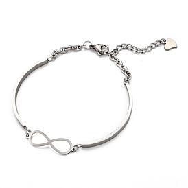 304 Stainless Steel Link Bracelets, Infinity