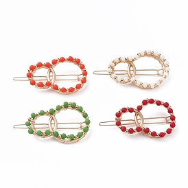 Заколки из сплава для полых волос, заявление держателя конского хвоста, со стеклянными шариками и латунные шарики