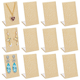 12шт. прямоугольные подставки для сережек из льняной ткани со скошенной задней частью, л форма