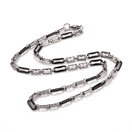 304 Stainless Steel Oval Link Chains Necklace, Hip Hop Jewelry for Men Women