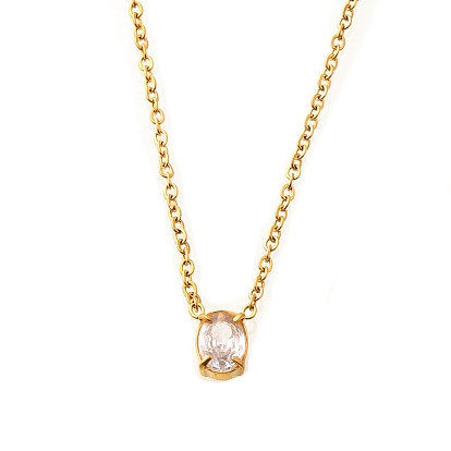 Подвеска из нержавеющей стали ожерелья, с кубического циркония