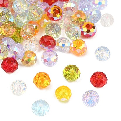 Electroplate K9 Glass Beads, Imitation Austrian Crystal Beads, Rondelle, Faceted