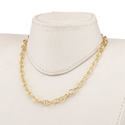 Brass Mariner Link Chain Necklaces, with Spring Ring Clasps